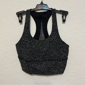 Lululemon black and white print sports bra size 6